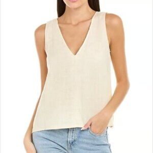 CALME V-Neck Drape Tank Top IVORY Women’s Size M